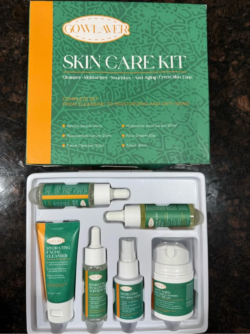 Hydrating Green Skin Care Kit - Cleanser & Exfoliant for Women